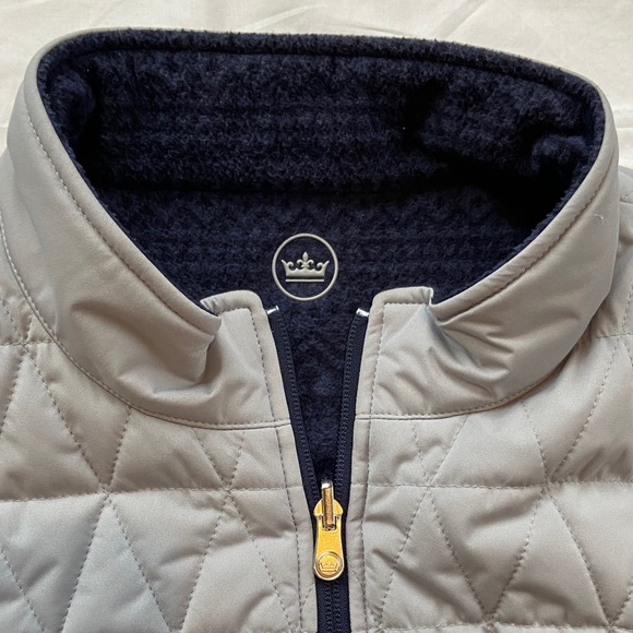 Peter Millar Crown Sport Reversible Quilted Vest Mens XL Gray & Navy Blue - Picture 3 of 15